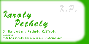 karoly pethely business card